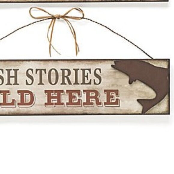 Wood Fishing Wall Hanging Sign - Picture 2 of 2